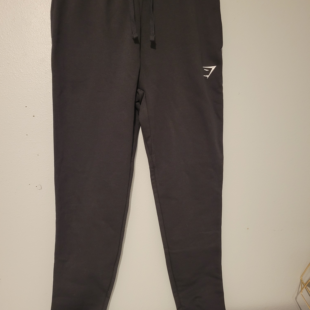 GYMSHARK Charcoal Joggers with Logo.